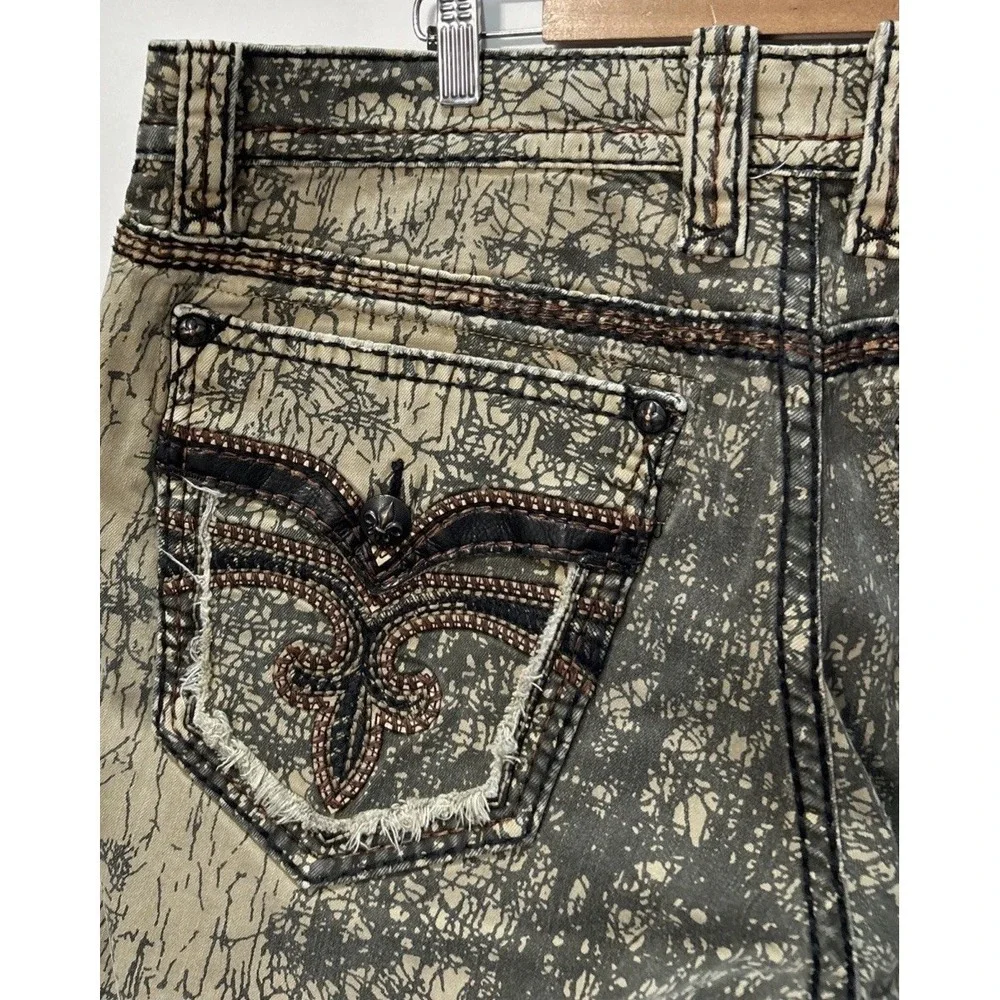 RARE Rock Revival Y2K Grunge Bolton Denim Jean Shorts Mens Size 40 Jorts‎ Clean